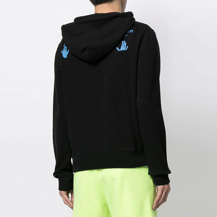 Off-White FW21 Logo Pullover hooded Long Sleeves Black OMBB034S21FLE0111045