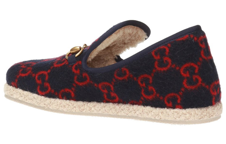 (WMNS) Gucci Wool Loafers 'Navy' 575850-G3840-4166