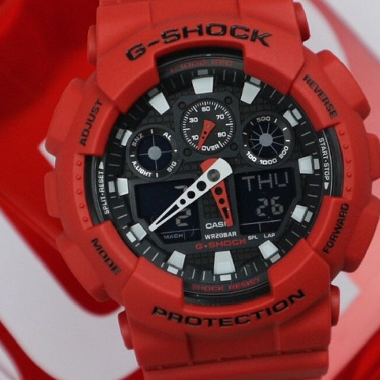CASIO G-Shock Analog-Digital 'Red' GA-100B-4ADR