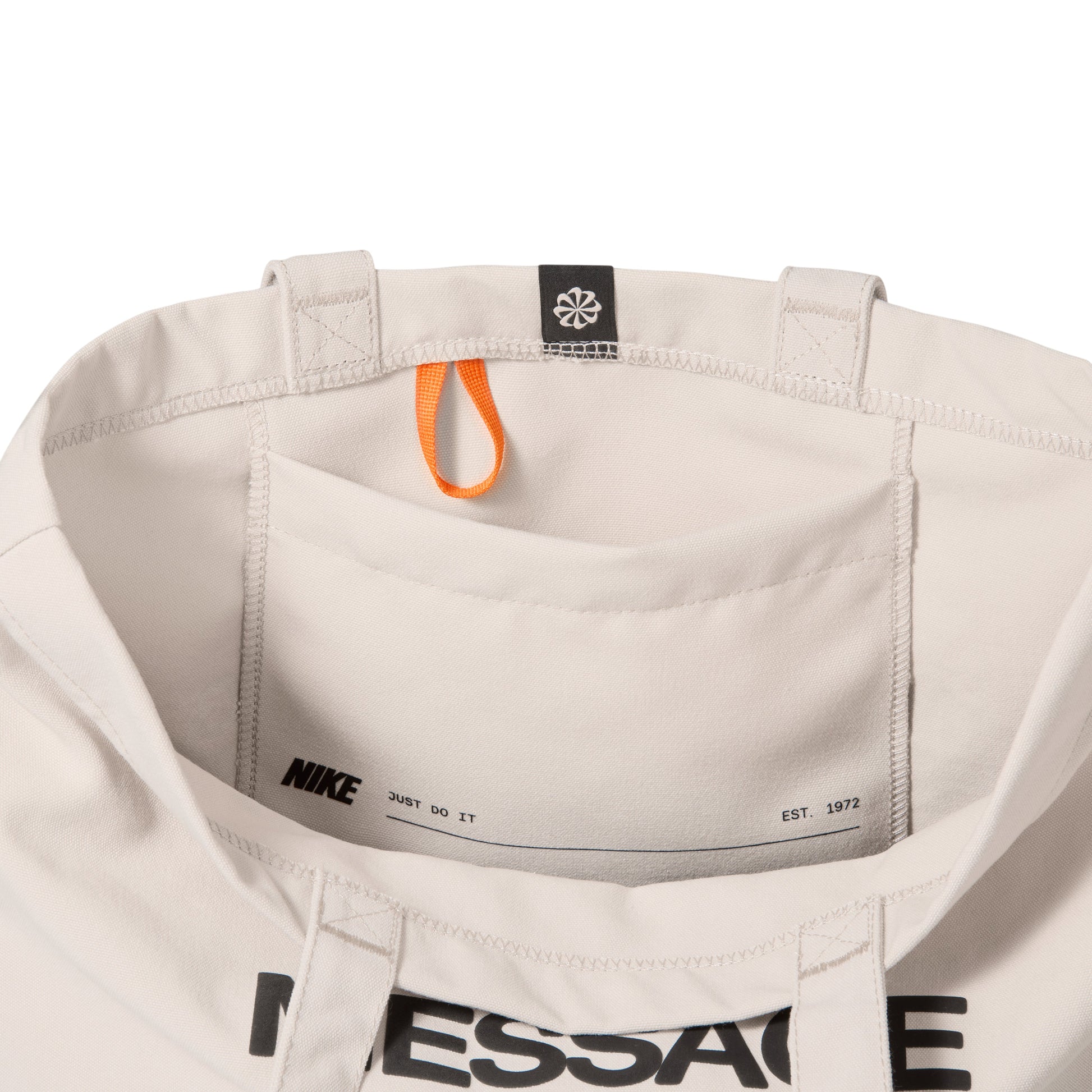 Nike Heritage "Your Message Here" 22L Tote Bag 'Oatmeal Safety Orange Safety Orange' IU4945-140