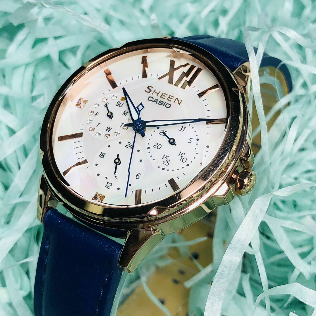 CASIO Female SHEEN Japan / South Korea Fashion Rose Gold Analog SHE-3056PGL-7B
