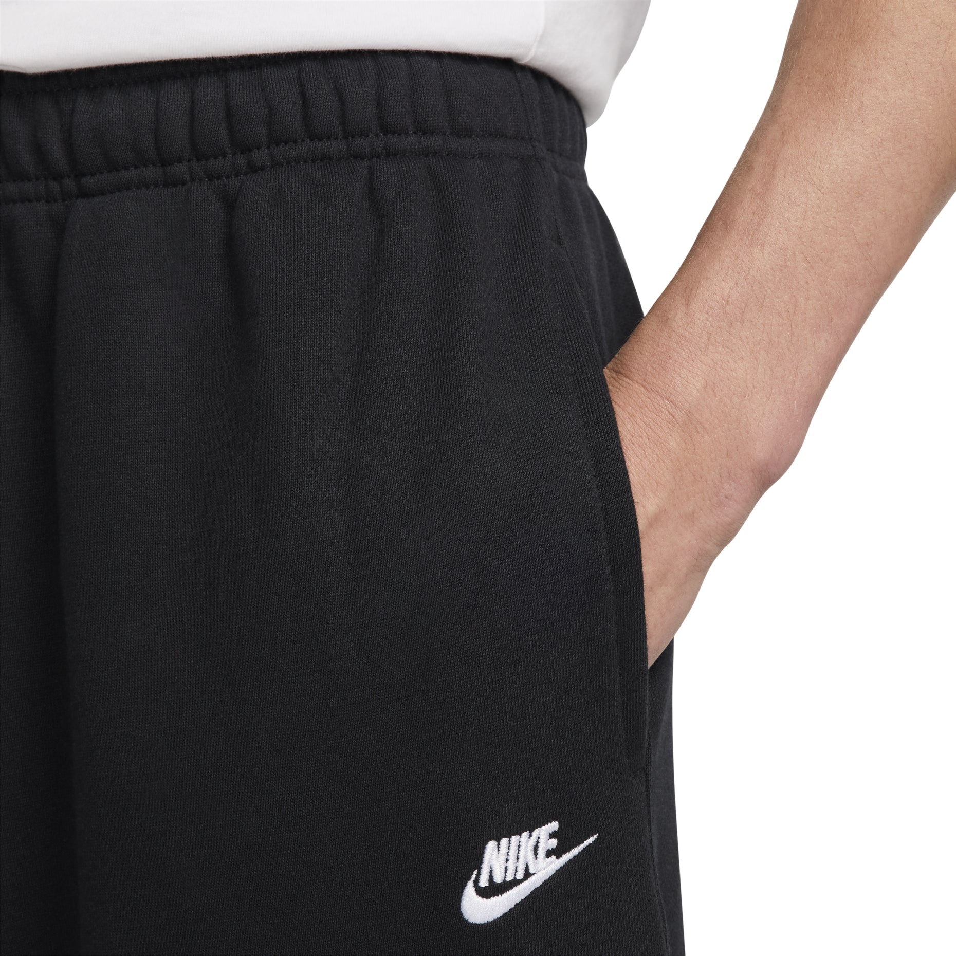 Nike Club Fleece Oversized French Terry Pants Asia Sizing 'Black White' HJ1823-010