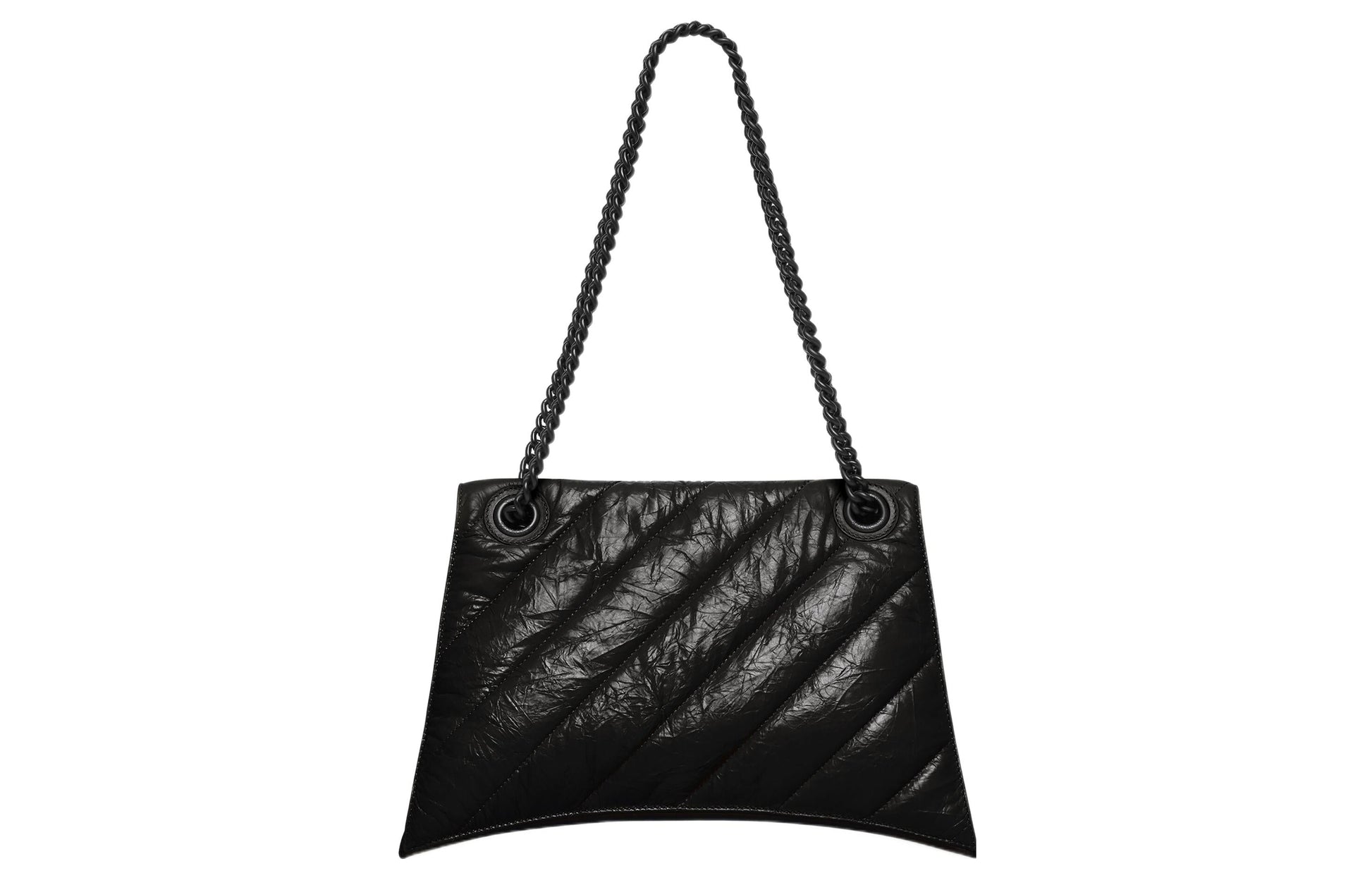 (WMNS) Balenciaga Crush Medium Chain Bag Quilted 'Black' 716393210IY1000