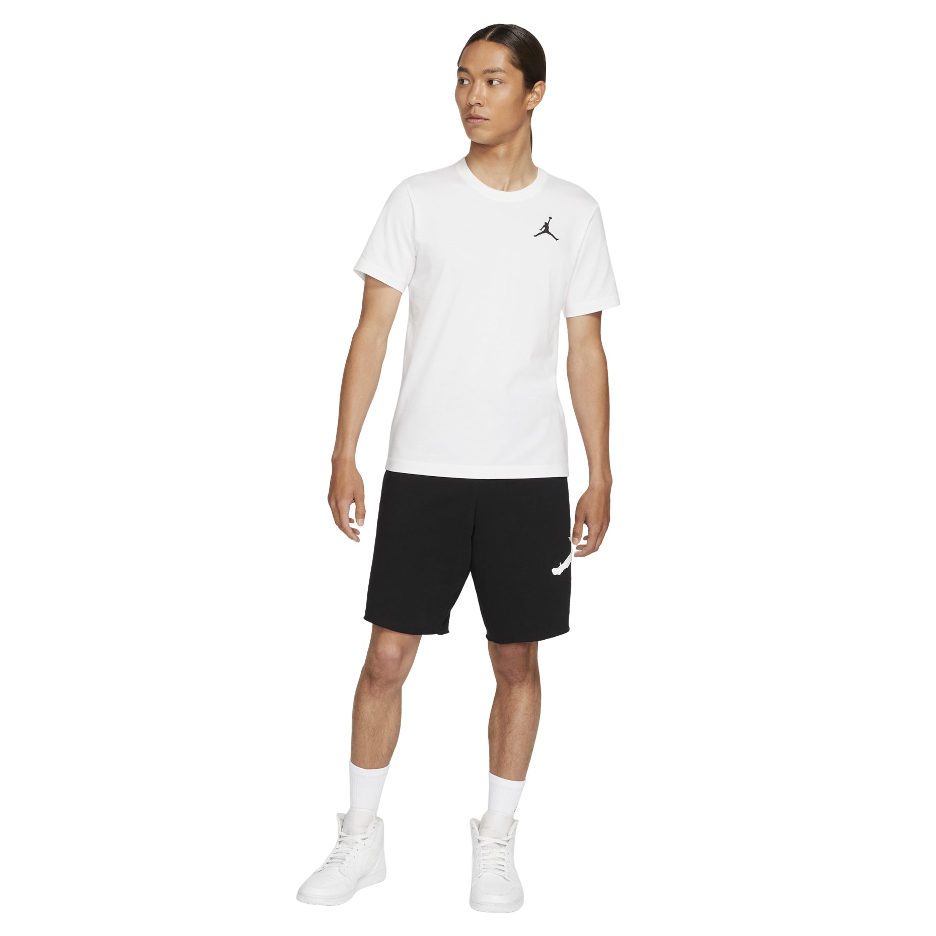 Air Jordan Jumpman Logo Embroidery Sports Round Neck Short Sleeves T Shirt Men s White DC7486-100