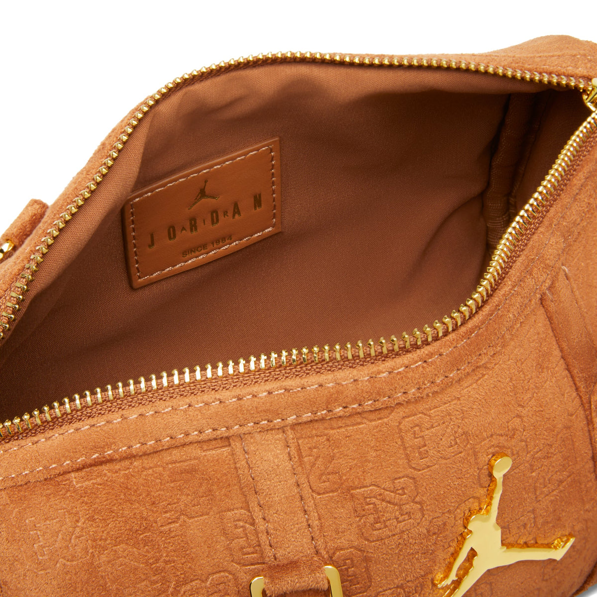 Jordan Suede Monogram Mini Duffel 3L 'Cognac' IQ5743-299