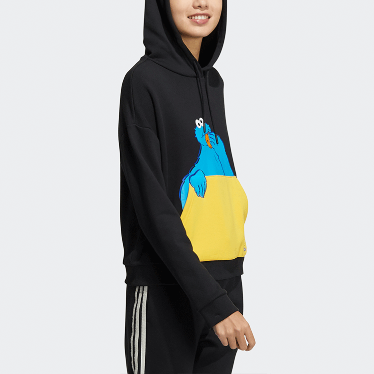 (WMNS) adidas X Sesame Street Pocket Hoodie 'Black' HD7280