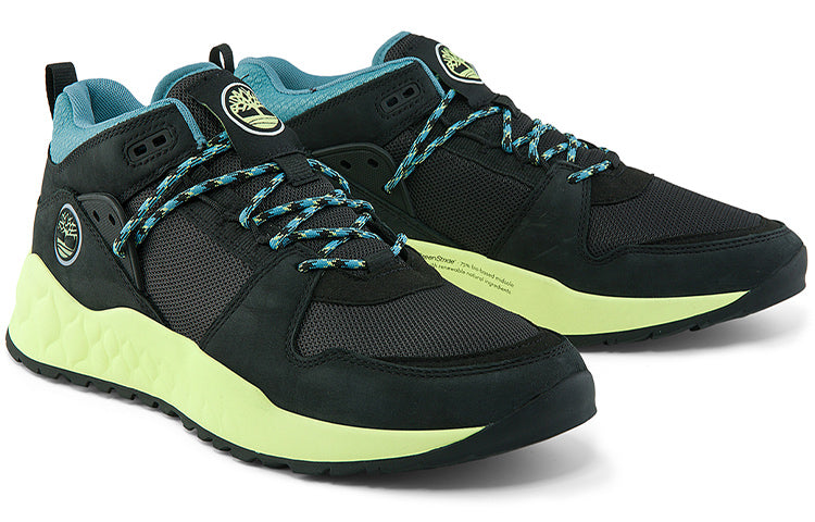 Timberland Solar Wave Mixed-Media Sneakers 'Black Nubuck with Lime' A2B12W