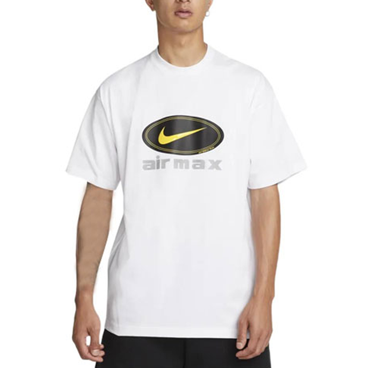Men's Nike Logo Alphabet Printing Breathable Round Neck Short Sleeve White T-Shirt DV9400-100