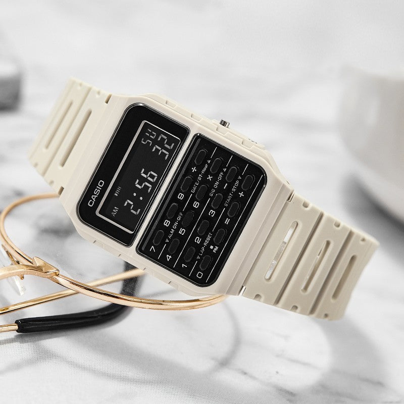 CASIO Unisex YOUTH Calculator Multi-function Waterproof Unisex Mens White Digital CA-53WF-8B