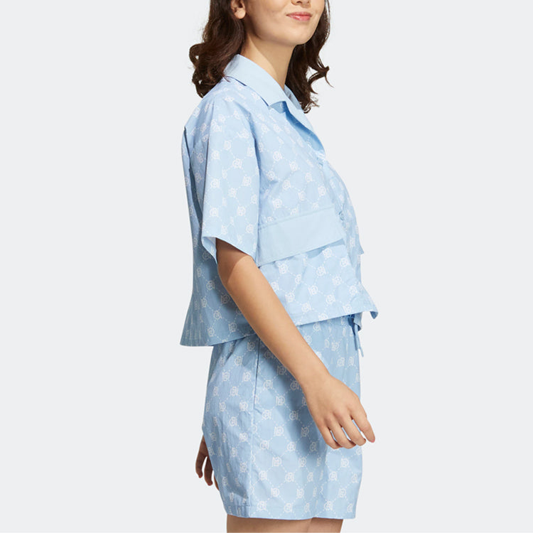 (WMNS) adidas Neo Lapel Loose Breathable Sports Casual Polo Shirts 'Blue' IB5841
