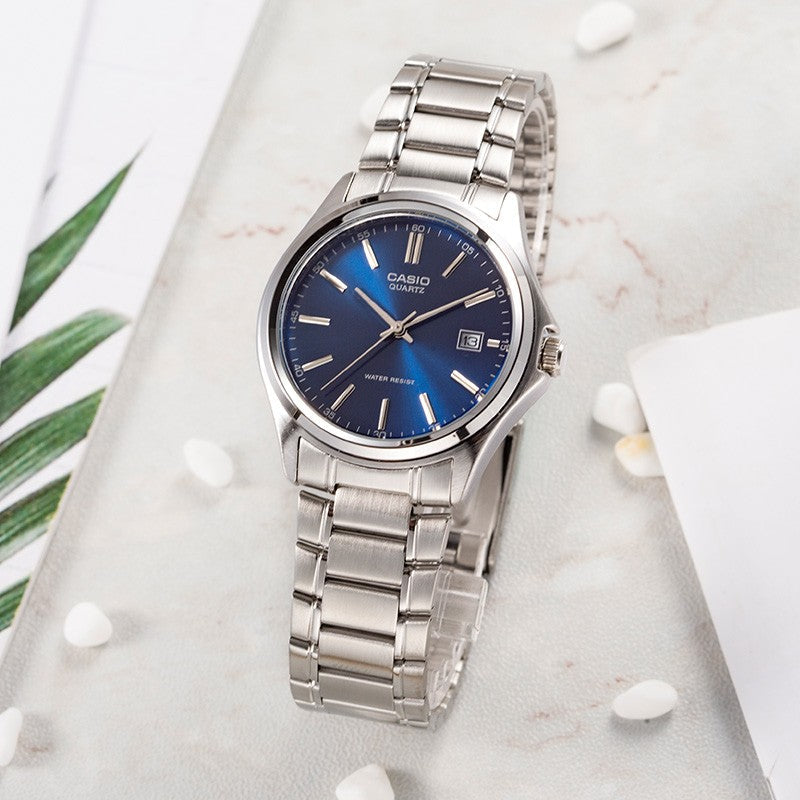 CASIO Waterproof Stainless Steel Strap Blue Dial Mens Blue Analog MTP-1183A-2A