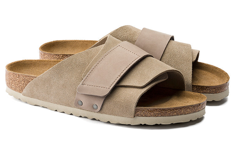 Birkenstock Kyoto Nubuck-Suede Leather Sandals 'Taupe' 1015572