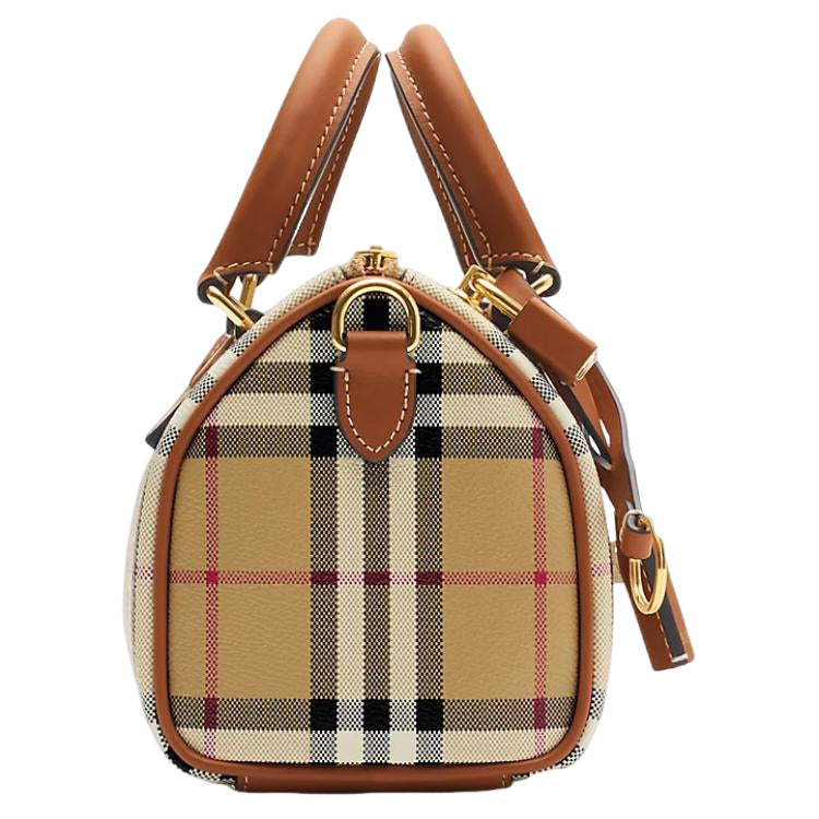 (WMNS) Burberry Mini Check Bowling Bag 'Briar Brown' 81185651