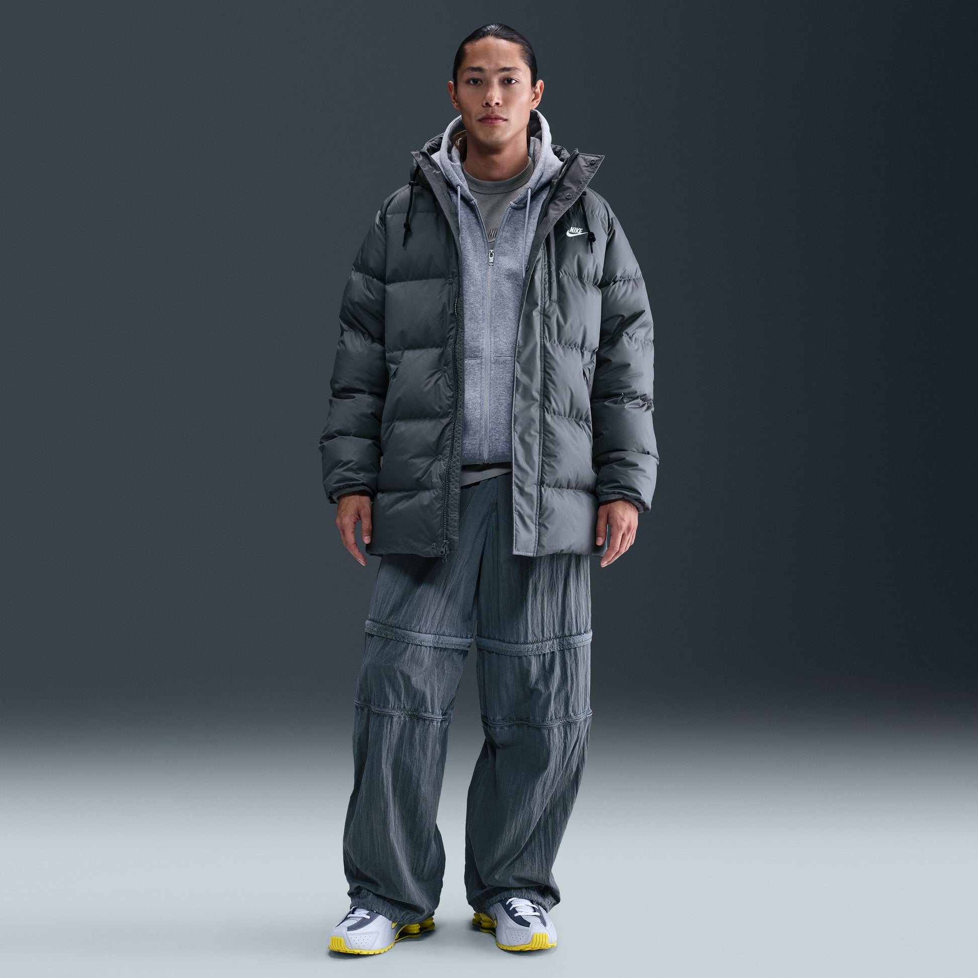 Nike Sportswear Club Loose-Fit Therma-FIT Hoodie 'Iron Grey White' IB2974-068