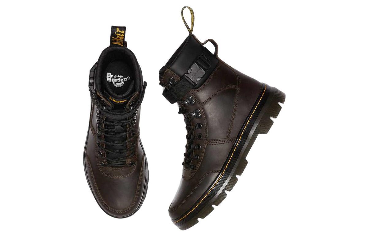 Dr.Martens Combs Tech Crazy Horse Leather Casual Boots 'Dark Brown Crazy Horse' 27804201