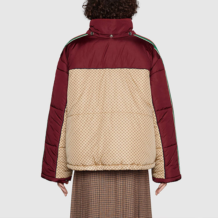 (WMNS) Gucci GG Parachute Nylon Padded Jacket 'Beige Burgundy' 663279-ZAHB8-6705