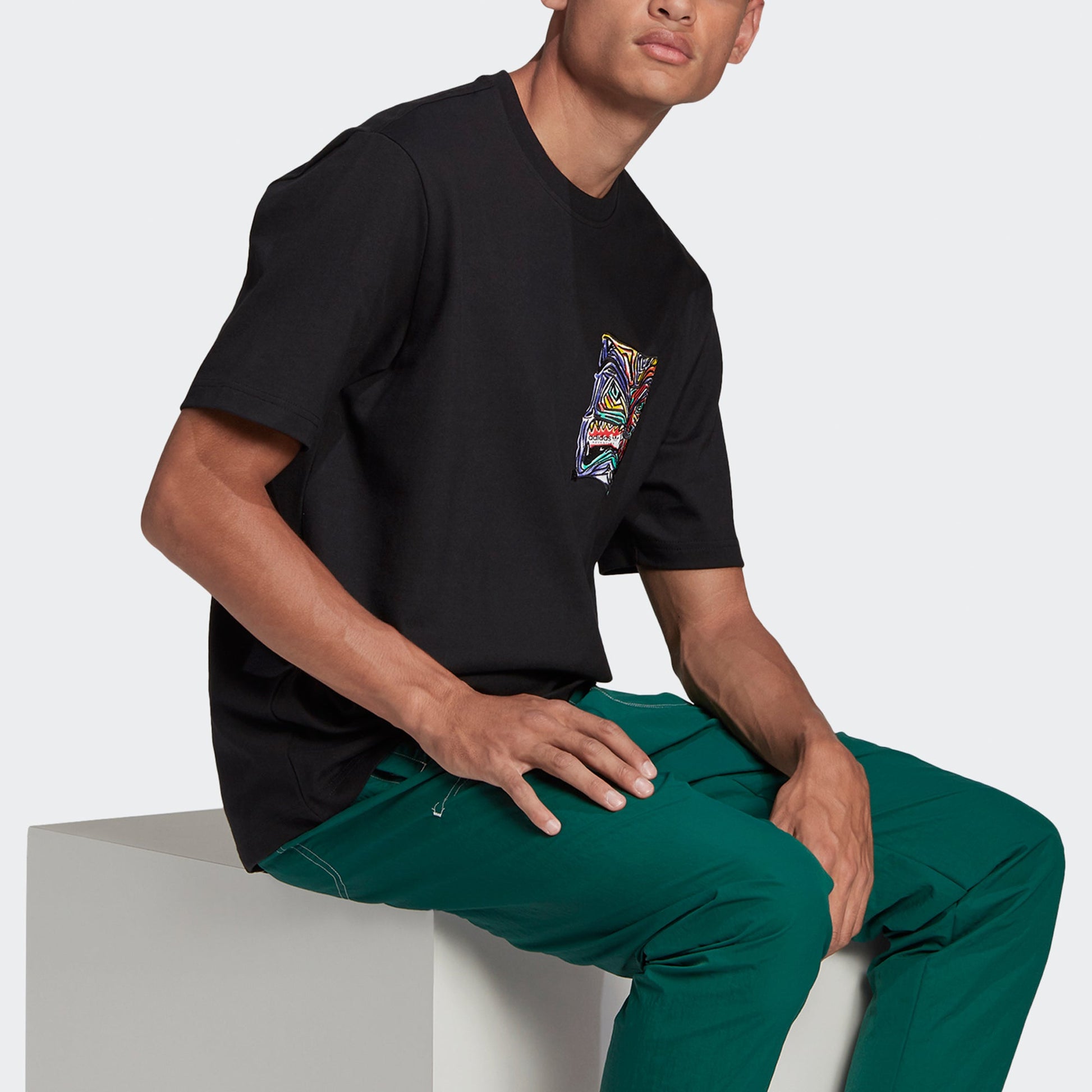 adidas originals Adv Munchman T Casual Sports Creative Printing Round Neck Short Sleeve Black GN2340