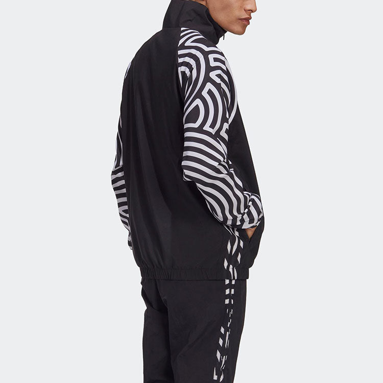 adidas originals x Takahashi Riko Crossover Stripe Stand Collar Zipper Casual Sports Jacket Black GJ6717