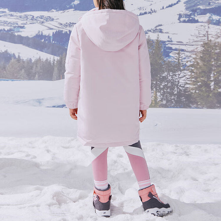 (GS) Skechers Letter Printed Long Down Jacket 'Pink' L421K135-01NX