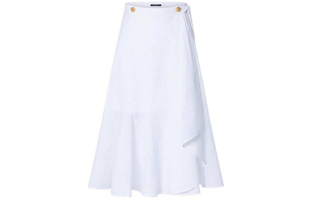 LOUIS VUITTON Summer Stardust SS22 Casual Long Skirt Women's White