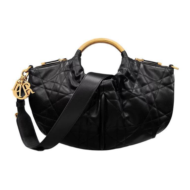 DIOR Calfskin Shoulder Bag, Crossbody Bag, Handbag Women's Black
