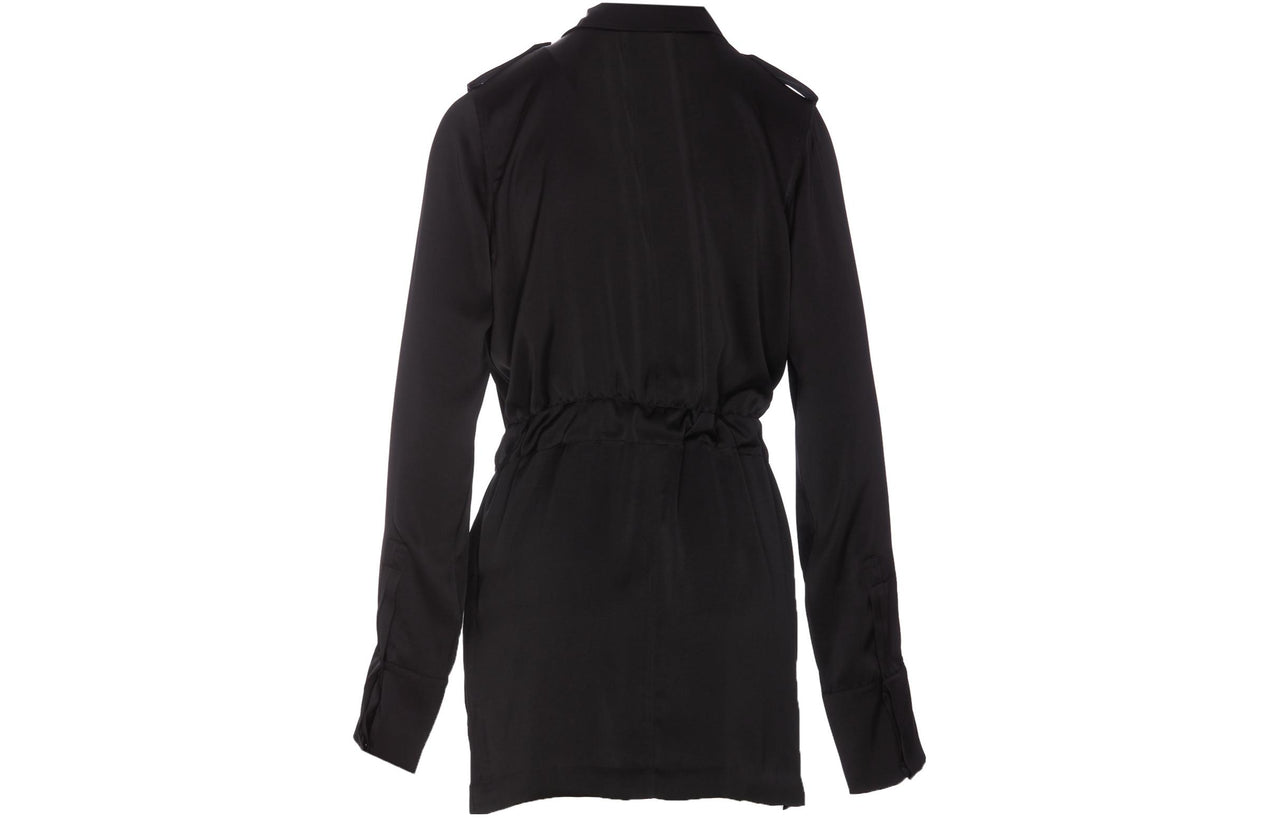 SAINT LAURENT Buttoned Belted Dress