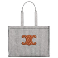 CELINE Cabas Fabric With Calfskin Finish Tote Bag, Shopping Bag, Handbag Large Size Women's Marine Blue