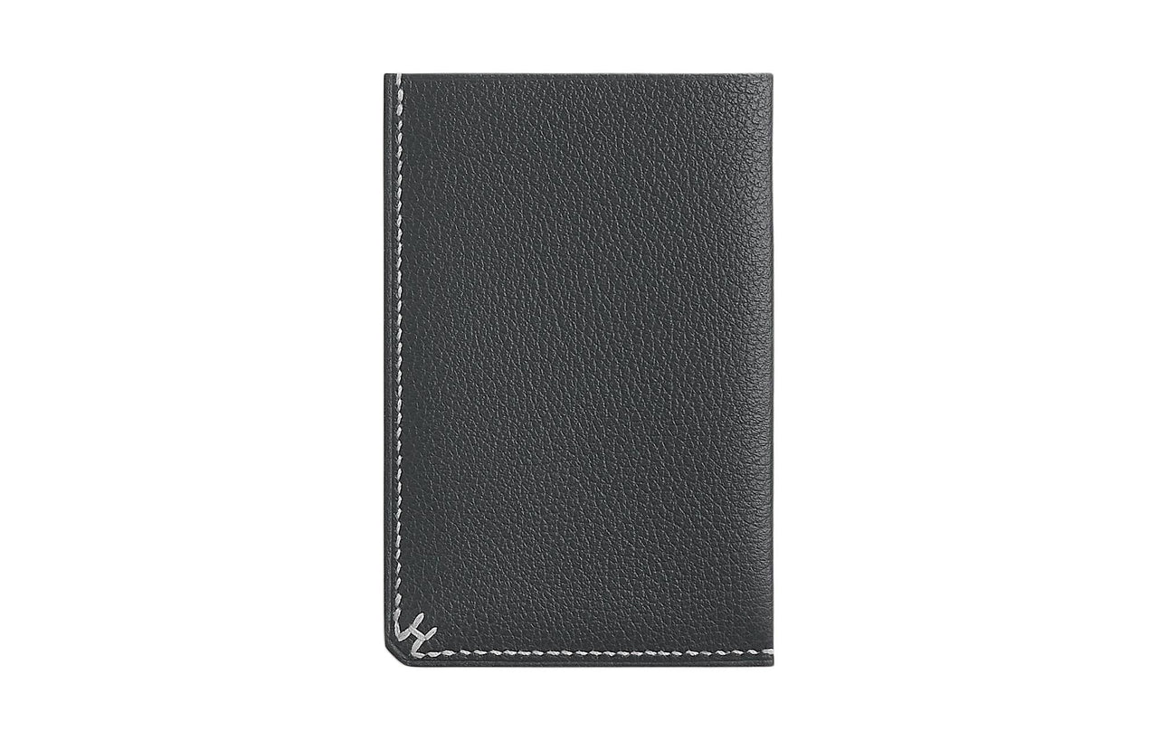 HERMES Evergrain Calfskin Card Holder Men's Dusty Gray