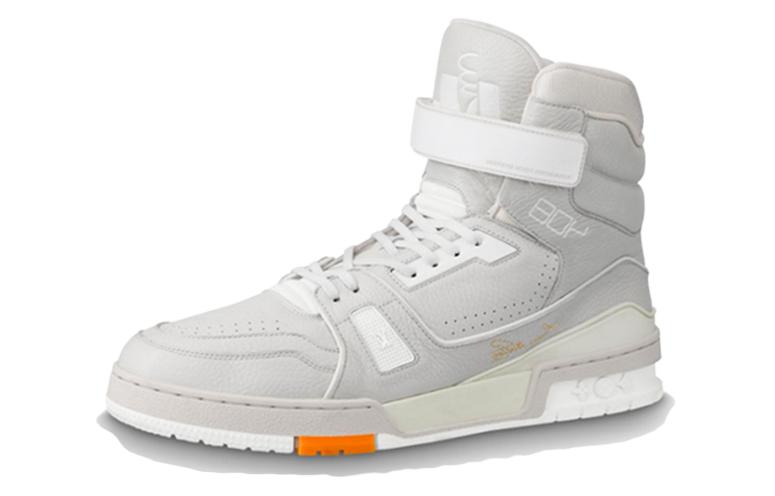 LOUIS VUITTON Lv Men's Trainer Sports Shoes Gray/White