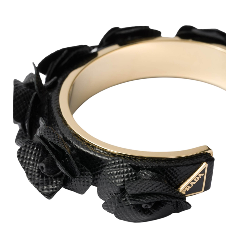 PRADA Leather Bangles Women's Black