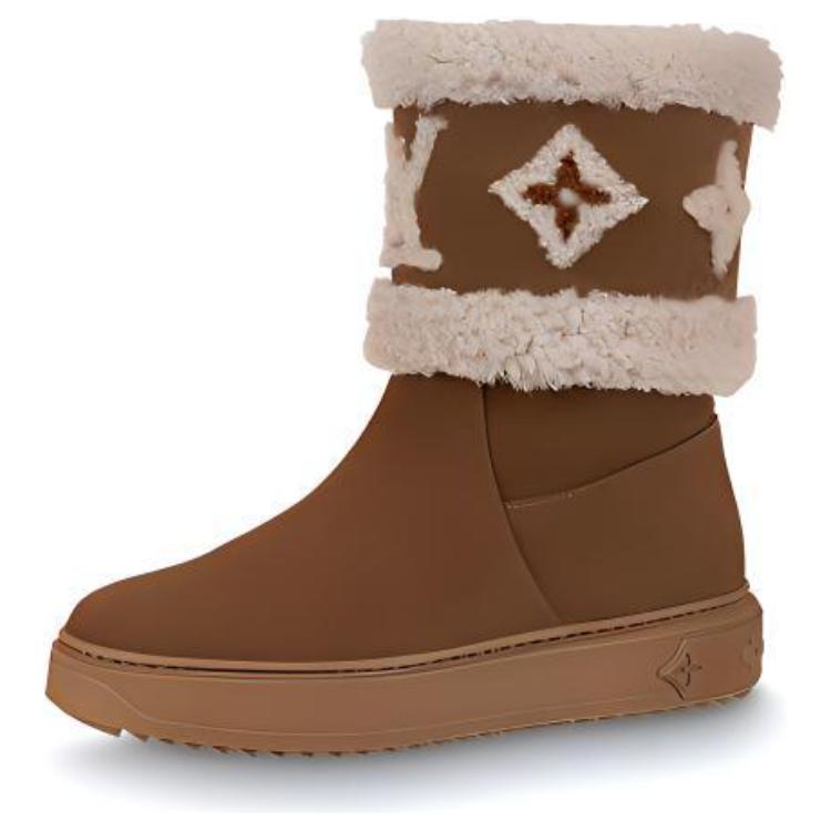 LOUIS VUITTON Snowdrop Thermal Coverage Snow Boots Women's Brown