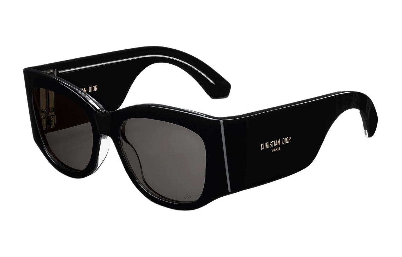 DIOR Acetate Irregular Shape Sunglasses Women's Black