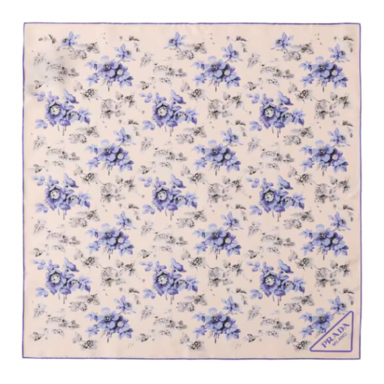 PRADA Silk Silk Scarves Unisex Blue