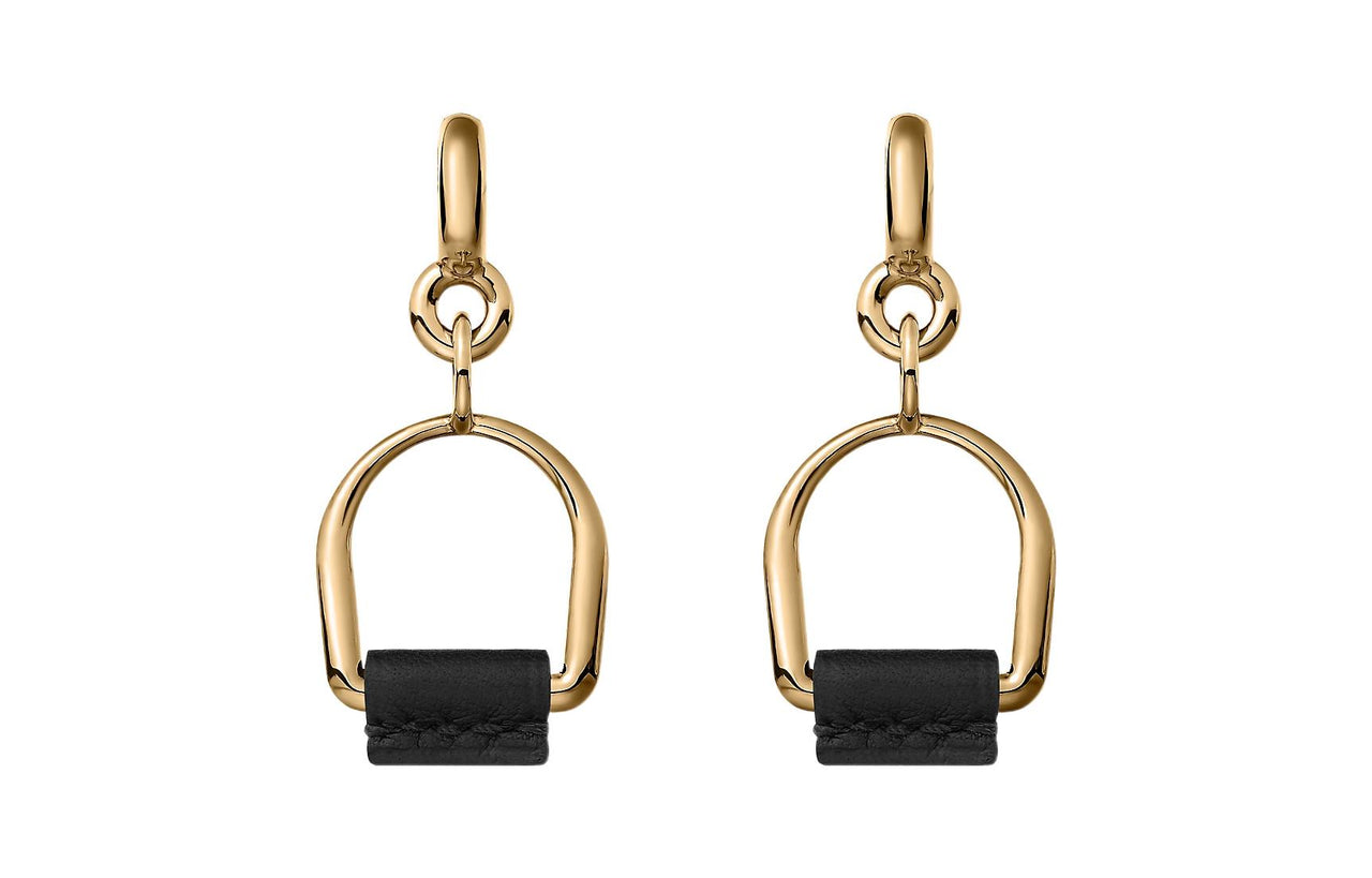 HERMES Earrings Women's Black, Gold