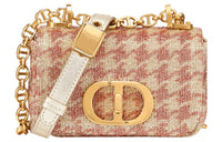 DIOR Caro Embroidered Metal With Leather Shoulder Bag Crossbody Bag Extra Mini Women's Pink