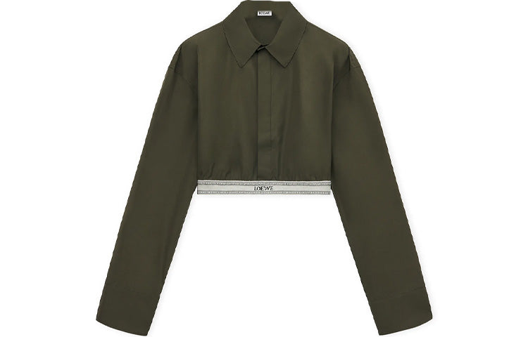 LOEWE Cropped Shirt 'Dark Olive Green'