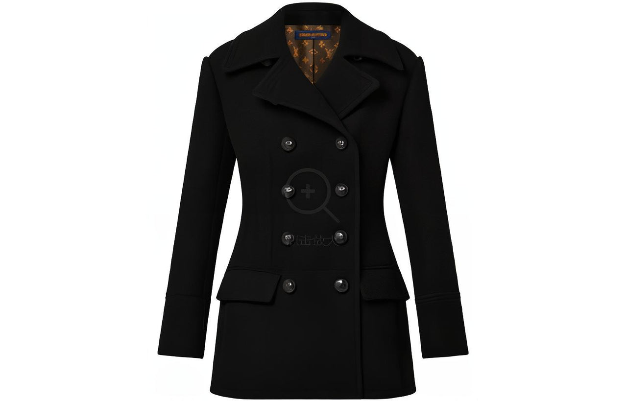 LOUIS VUITTON SS22 Velvet feel Coat Women's Black
