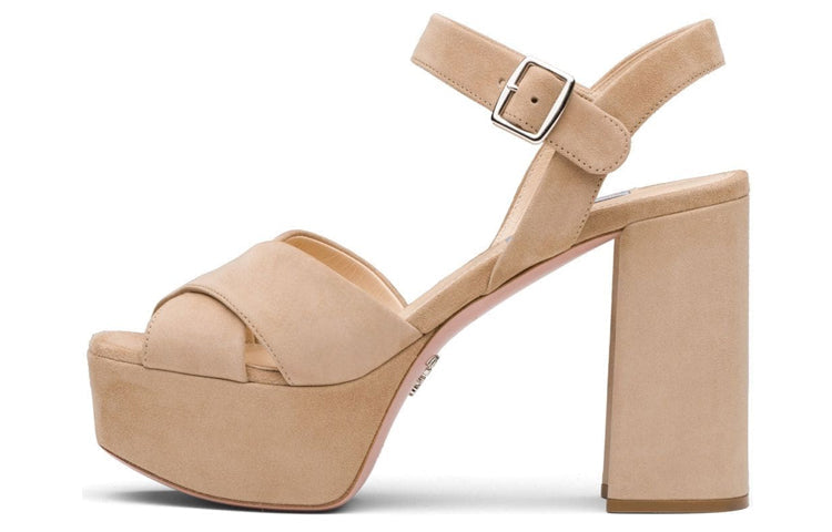 PRADA Cameo One Strap Sandals Women's Beige