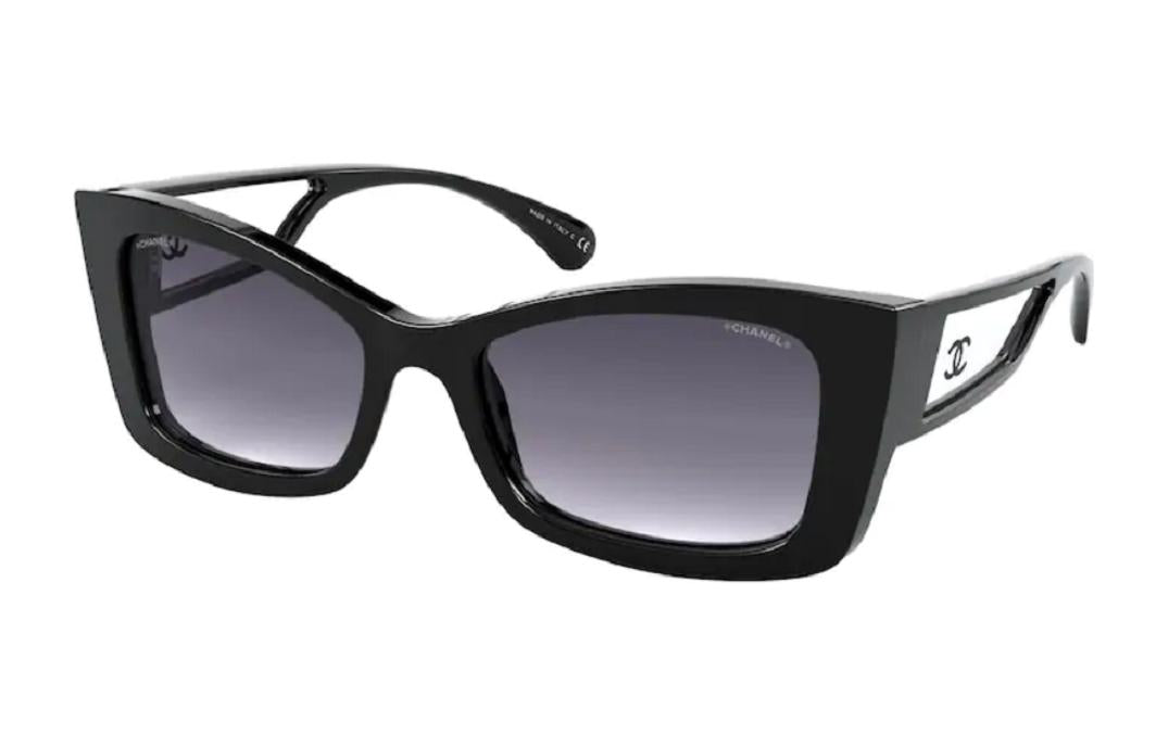 CHANEL Irregular Shape Sunglass Women's