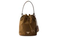PRADA Re-Edition Fabric With Leather Bucket Bag Handbag Shoulder Bag Crossbody Bag Mini Women's Wooden Brown