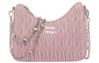 MIU MIU Matelassé Sheepskin Handbag, Crossbody Bag, Shoulder Bag Women's Pink