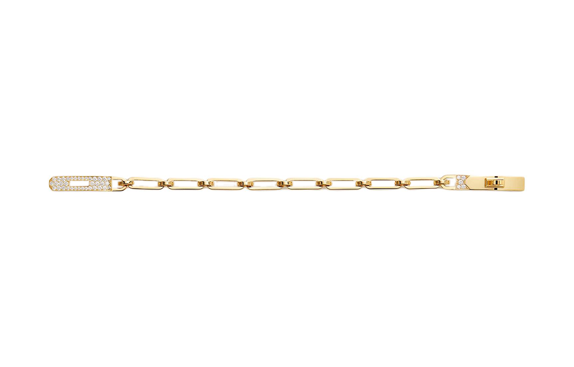 HERMES 18K Gold Diamonds Bracelets Women's Gold