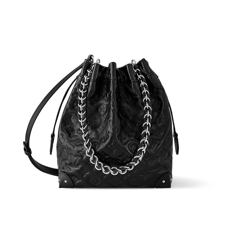 LOUIS VUITTON NOETrunk Sheepskin Bucket Bags Crossbody Bag Shoulder Bag Small Size Women's Black