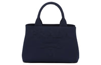 PRADA Cotton Canvas Tote Bag Shopping Bag Shoulder Bag Crossbody Bag Handbag Women's Marine Blue