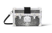 LOUIS VUITTON PETITE MALLE Metal Box Bag Shoulder Bag Crossbody Bag Women's Black & Silver