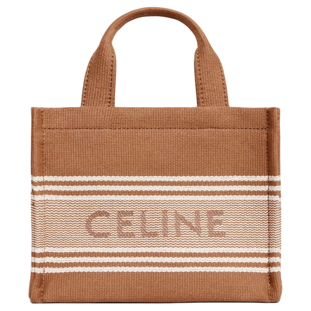 CELINE Cabas Thais Textile Tote Bag, Shopping Bag, Shoulder Bag, Crossbody Bag, Handbag Small Size Women's Brown