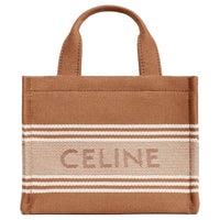CELINE Cabas Thais Textile Tote Bag, Shopping Bag, Shoulder Bag, Crossbody Bag, Handbag Small Size Women's Brown