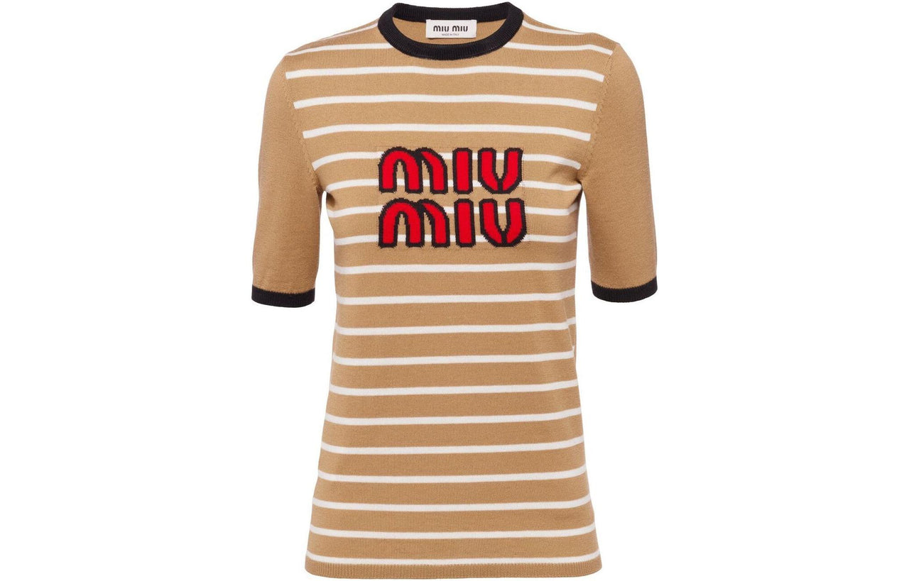 MIU MIU T Shirt Women's Camel Brown
