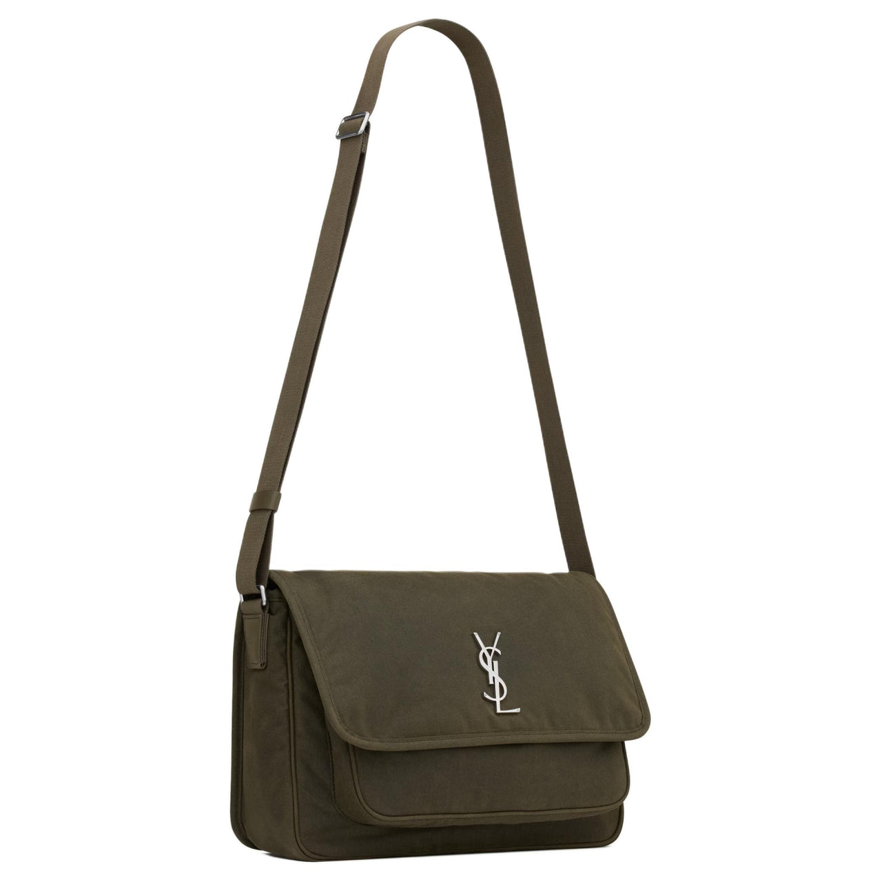 SAINT LAURENT Niki Cotton Shoulder Bag Crossbody Bag Men's Dark Khaki