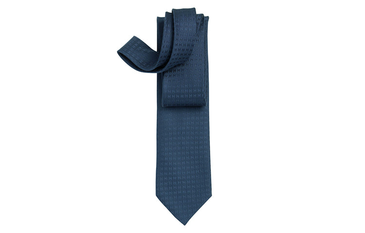 HERMES Silk Ties Men's Marine Blue